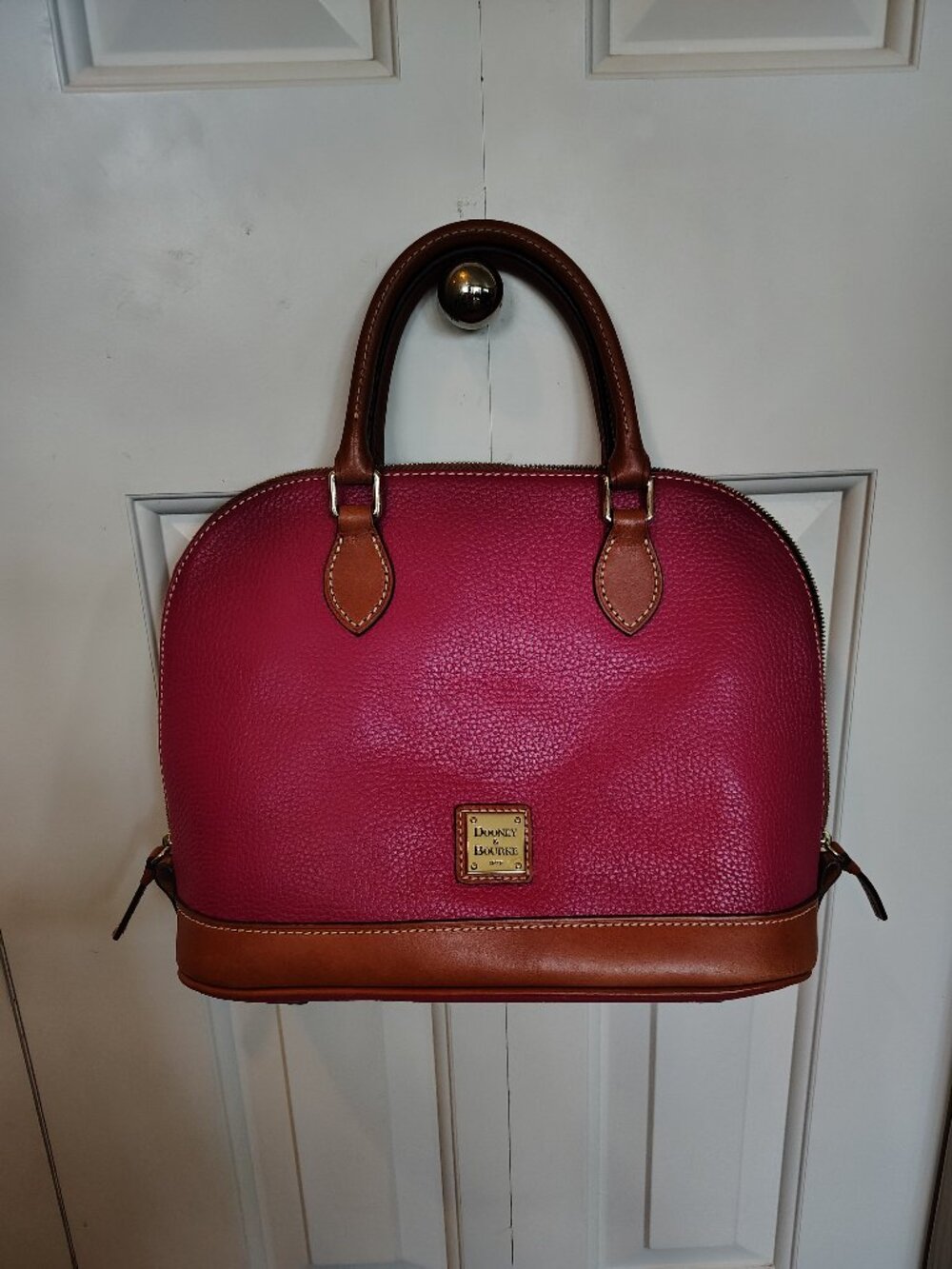 Dooney & Bourke Fuchsia Grain Leather Satchel